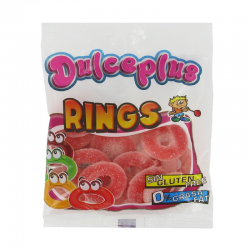 Sachets 100g Anneaux fraise acides Dulceplus
