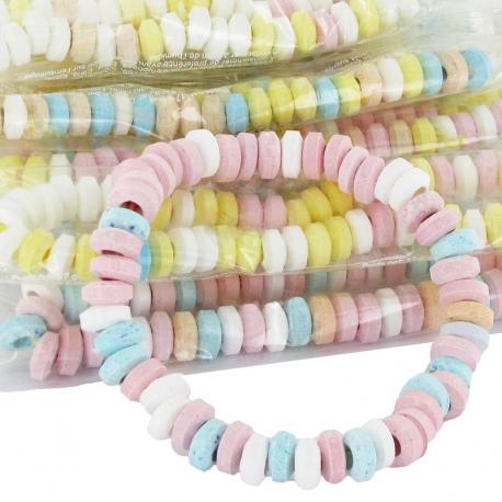 Colliers de bonbons en dextrose emballés Zip Zap - 100 pièces