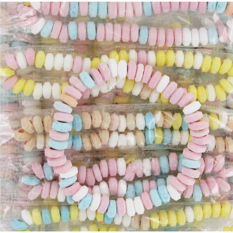 Colliers de bonbons en dextrose emballés Zip Zap - 100 pièces