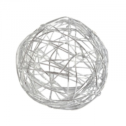 Boules 6CM en fil métal ARGENT - 6 pièces