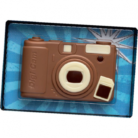 Coffret appareil photo en chocolat au lait décoré 70g