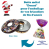 Boîte métal décor imitation Donut - diam : 18cm - h : 5cm