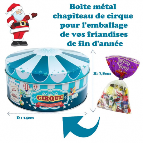 Boîte métal chapiteau de cirque (14x7.8cm)