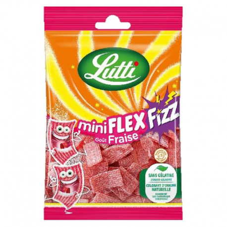 Lutti mini Flex Fizz fraise sachet 90g