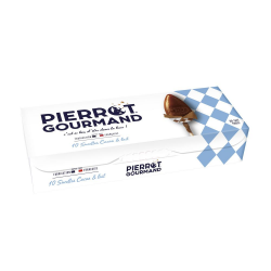 Etui 10 sucettes cacao lait Pierrot Gourmand (bâtonnet bois)