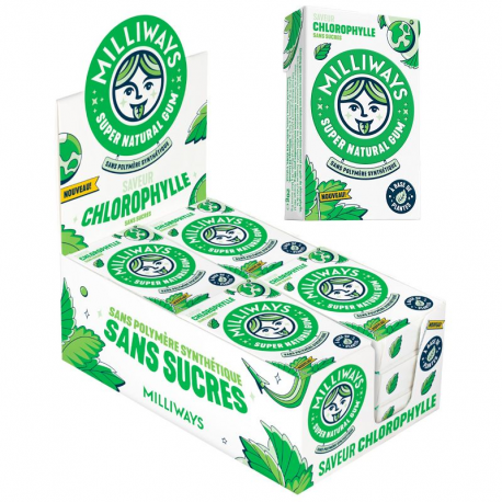 ~Milliways Gum sans sucres chlorophylle - 10 dragées