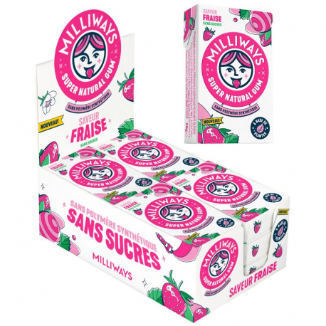 Milliways Gum sans sucres fraise - 10 dragées