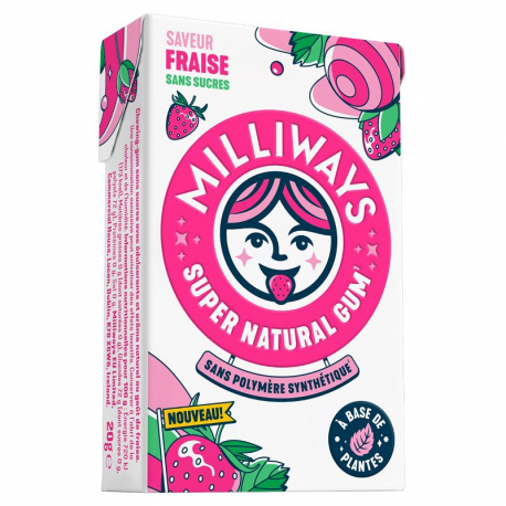 Milliways Gum sans sucres fraise - 10 dragées