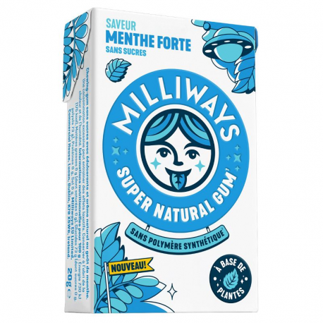 ~Milliways Gum sans sucres menthe forte - 10 dragées