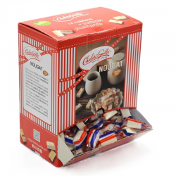 Nougats vanille boîte distributrice flowpack Bleu Blanc Rouge