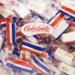 Nougats vanille boîte distributrice flowpack Bleu Blanc Rouge