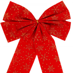 Noeud déco rouge et paillettes - 32x23cm