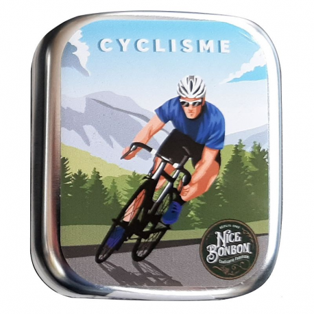 Pastilles menthe forte sans sucre décor cyclisme
