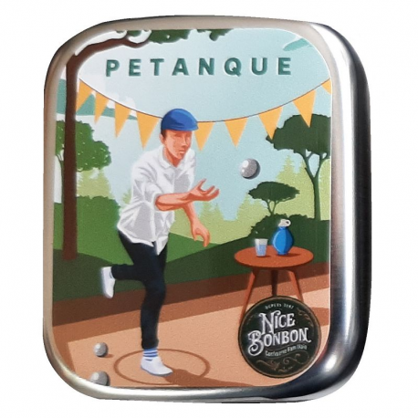 Pastilles menthe forte sans sucre décor pétanque