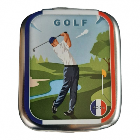Pastilles menthe forte sans sucre décor golf