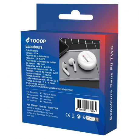 Ecouteurs sans fil TWS TOOOP