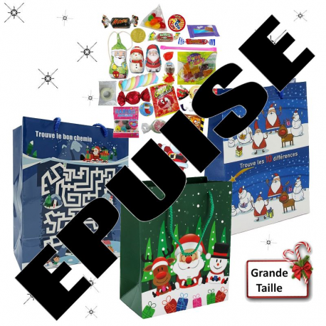 ~Sacs cordon Noël GM assortis garnis 23 confiseries