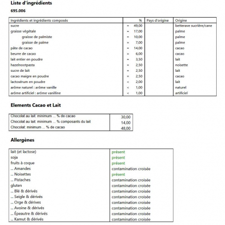 ~Oeufs chocolats assortis lait et noir fourrés noisettes 125g