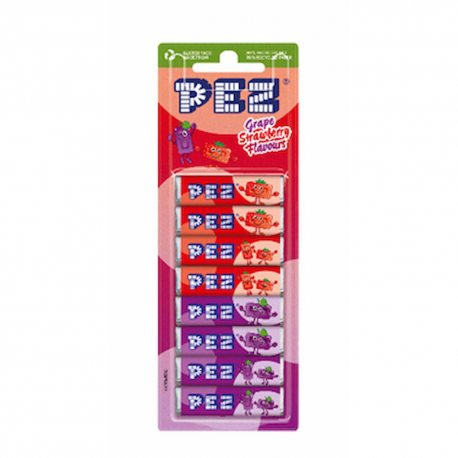 Pez blister de 8 recharges raisin fraise