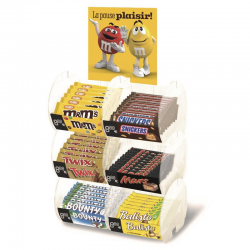 Présentoir REFLEX vide 6 bacs Barres chocolatées ou Gum Freedent