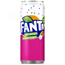 Fanta Mangue Fruit du Dragon slim boîte 33 cl