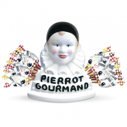 Coffret buste Pierrot Gourmand + 40 sucettes assorties