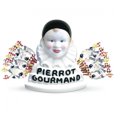 Coffret buste Pierrot Gourmand + 40 sucettes assorties
