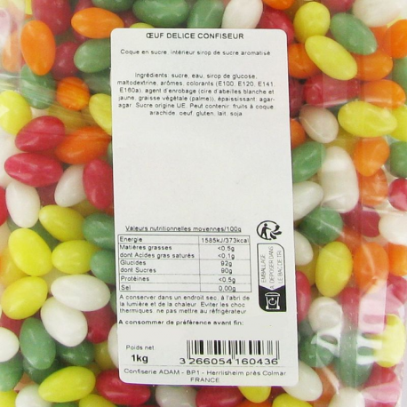 Oeufs Confiseur (sirop de sucre) vrac 1kg Adam