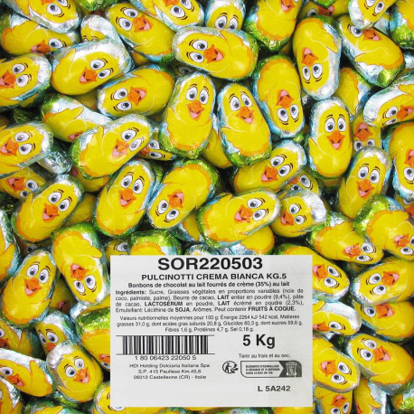 ~Poussins chocolat lait fourrés crème au lait kg