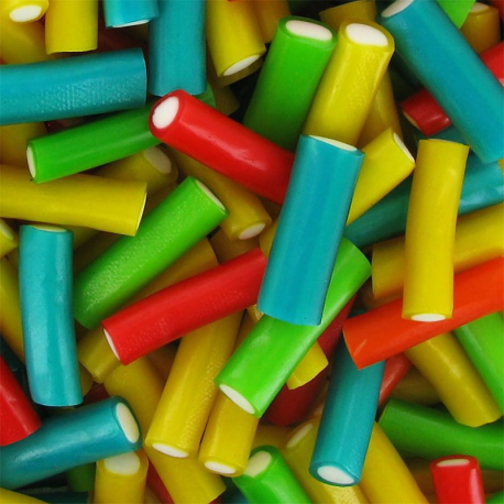 Minis câbles fruits lisses couleurs assorties fourrés kg Dulceplus