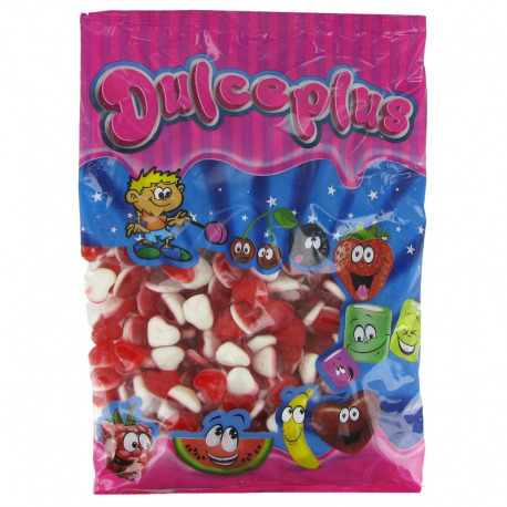 Petits coeurs fraise crème lisses kg Dulceplus