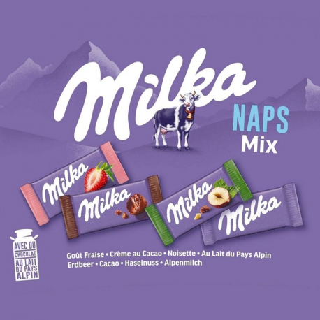 Milka Naps mix - tubo 1kg (environ 207 pièces)