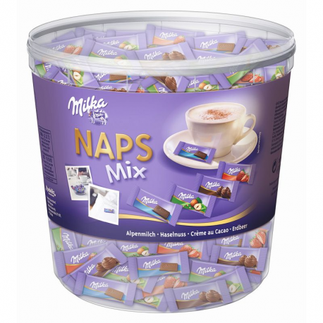 Milka Naps mix - tubo 1kg (environ 207 pièces)