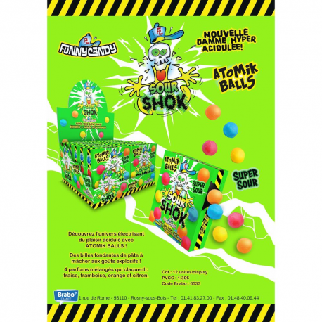Sour shok Atomik Balls Funny Candy