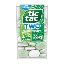 Tic Tac Two Menthe fraîche et douce sans sucres 38.5g