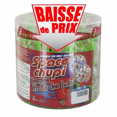 Sucettes Space chupi fruits des bois par 150