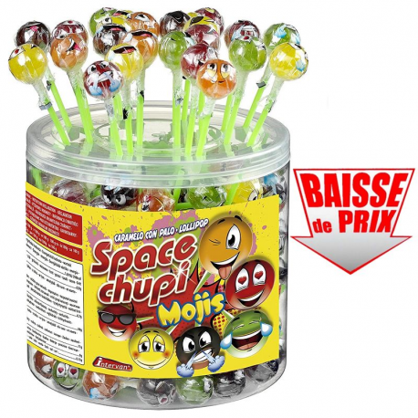 Sucettes Space chupi Emoticones par 150