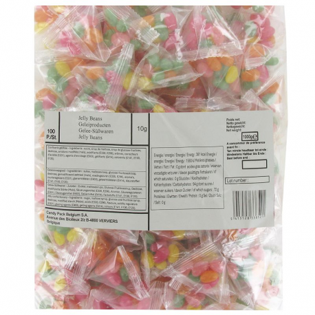 Sachets Jelly Beans (haricots) dragéifiés 10g par 100 pièces