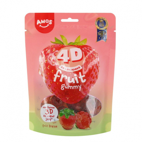 Sachets Fruits 4D Fraise Amos 120g