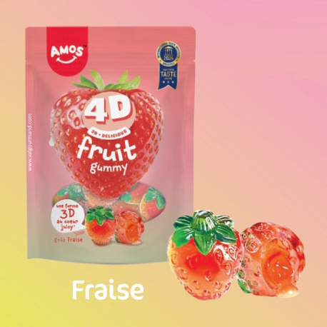 Sachets Fruits 4D Fraise Amos 120g