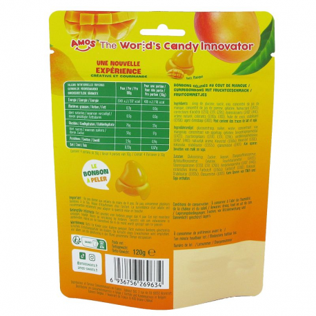 Sachets Peelerz Mangue Amos 120g - bonbons à peler