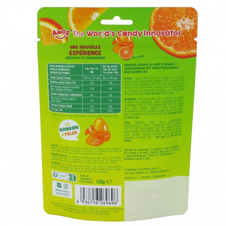 Sachets Peelerz Orange Amos 120g - bonbons à peler