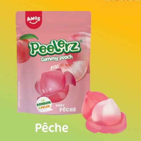 Sachets Peelerz Pêche Amos 120g - bonbons à peler