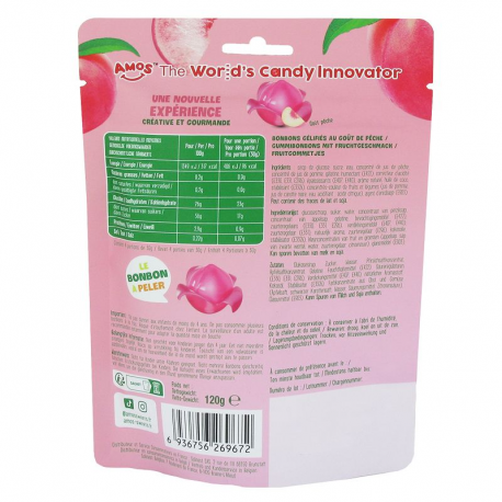 Sachets Peelerz Pêche Amos 120g - bonbons à peler