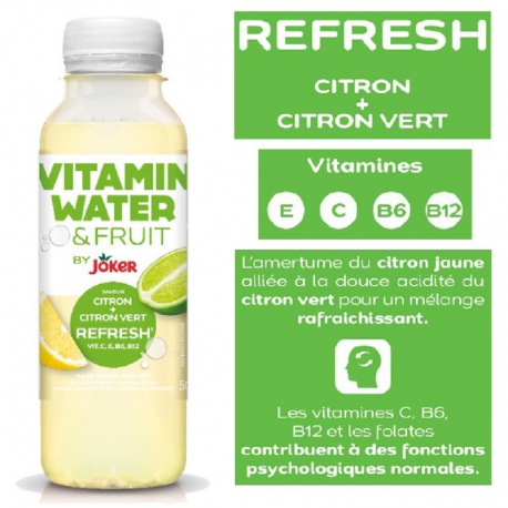 ~Vitamin Water & Fruit Citron Citron vert PET 50cl Joker