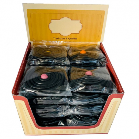 Rouleaux de réglisse + bille gum GM 80g *** NOUVEAU présentoir