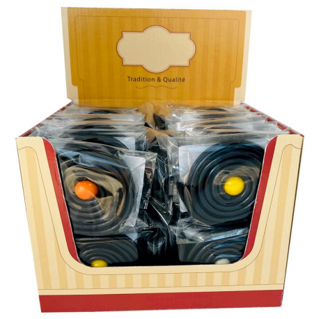 Rouleaux de réglisse + bille gum PM 40g *** NOUVEAU présentoir