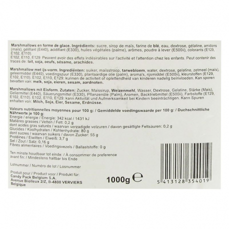 Marshmallow glace emballé par 200 pièces de 5g