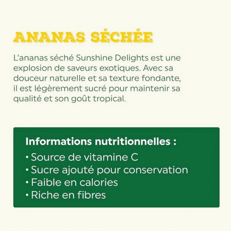 Sunshine Delights Ananas séchés 100g