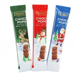Sucettes père Noël chocolat lait Choco Pops Excelcium par 8x15g